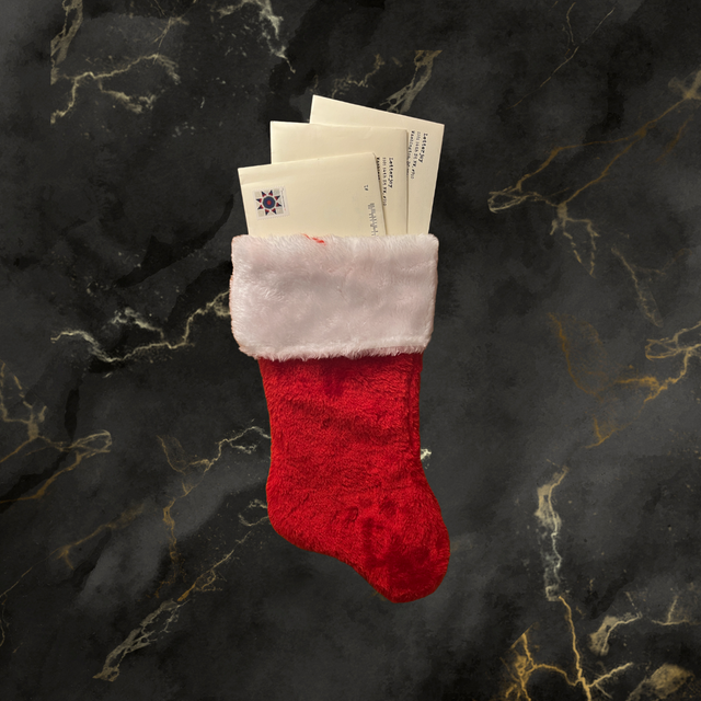 Mystery game Letters as stocking stuffer in stocking