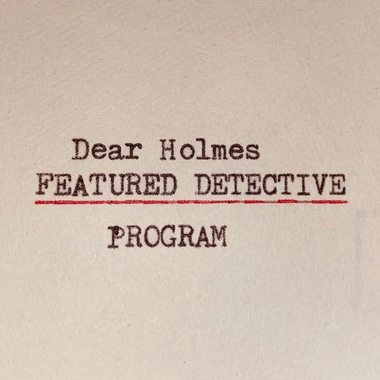 Our Next Featured Detective Is...